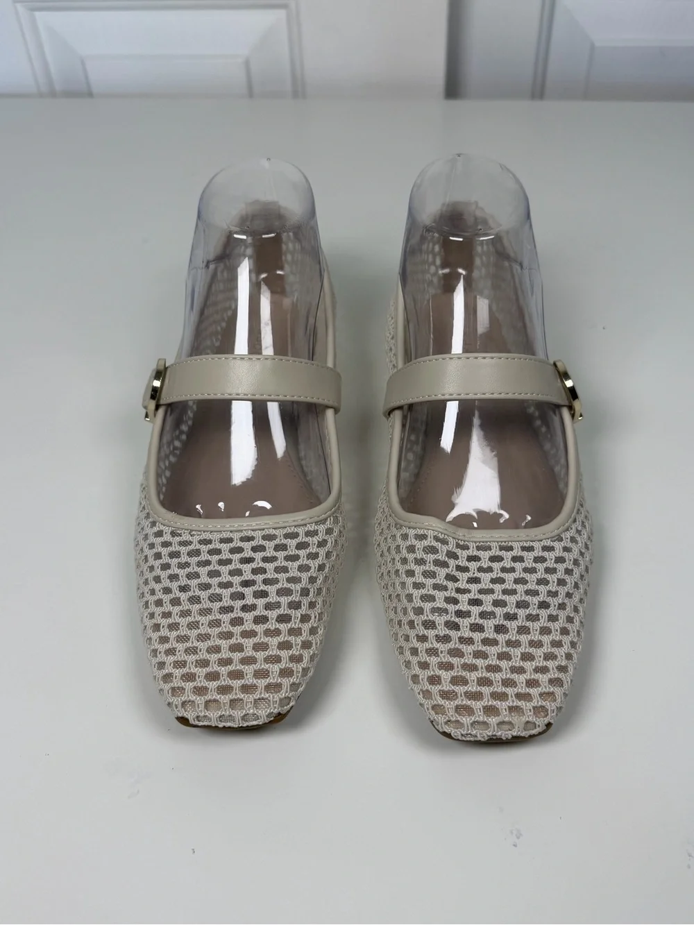 Madden‎ Girl Women's Beige Woven Buckle Mary Jane Flats Size 8